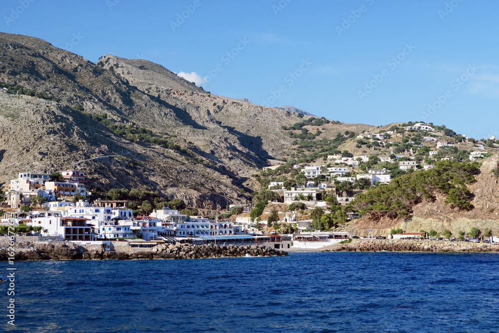 Cityscape of Chora Sfakion (Crete Greece).