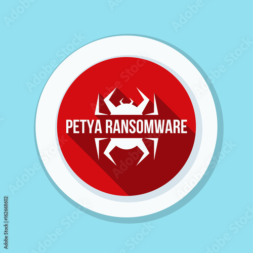 Petya Ransmoware hazard sign illustration