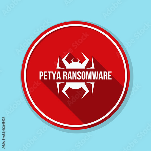 Petya Ransmoware hazard sign illustration