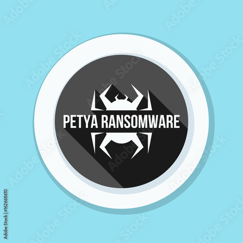 Petya Ransmoware hazard sign illustration