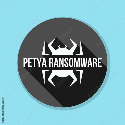 Petya Ransmoware hazard sign illustration