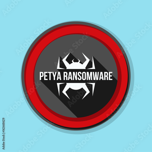 Petya Ransmoware hazard sign illustration