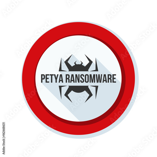 Petya Ransmoware hazard sign illustration