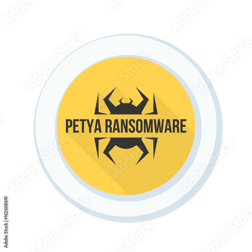 Petya Ransmoware hazard sign illustration