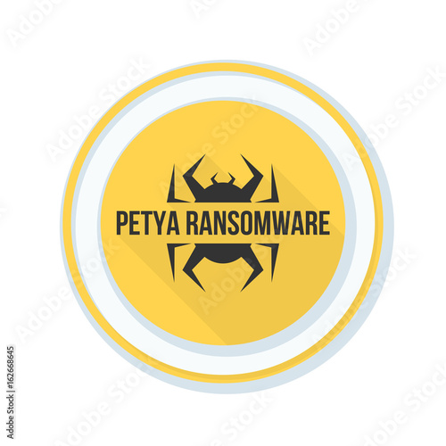 Petya Ransmoware hazard sign illustration