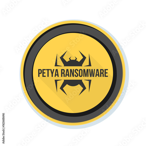Petya Ransmoware hazard sign illustration