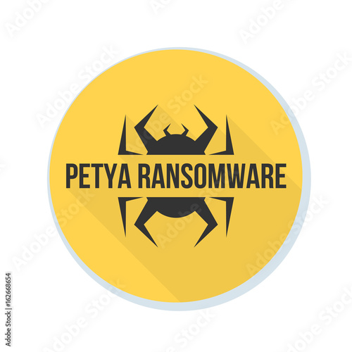 Petya Ransmoware hazard sign illustration