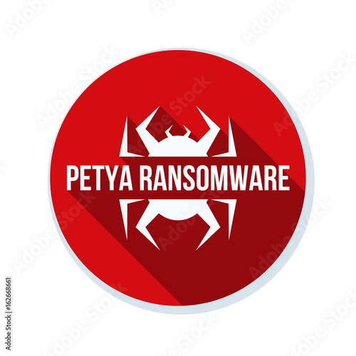 Petya Ransmoware hazard sign illustration