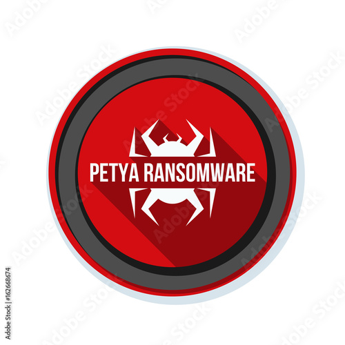Petya Ransmoware hazard sign illustration