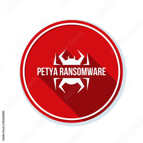 Petya Ransmoware hazard sign illustration