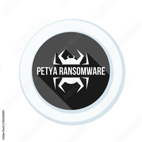 Petya Ransmoware hazard sign illustration