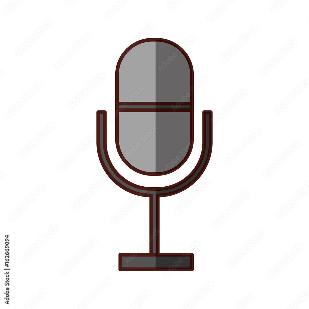 Professional microphone transmit icon vector illustration design shadow 