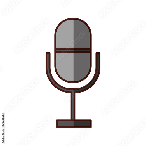Professional microphone transmit icon vector illustration design shadow 
