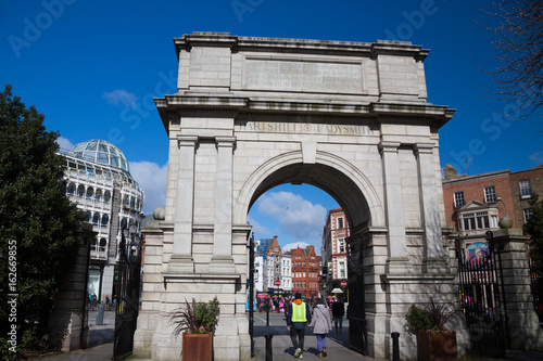 Fusiliers' Arch, a monument which forms part of the Grafton Street entrance to St Stephen's Green park, in Dublin, Ireland photo