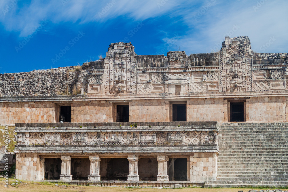 Nun's Quadrangle (Cuadrangulo de las Monjas) building complex at the ruins of the ancient Mayan city Uxmal, Mexico