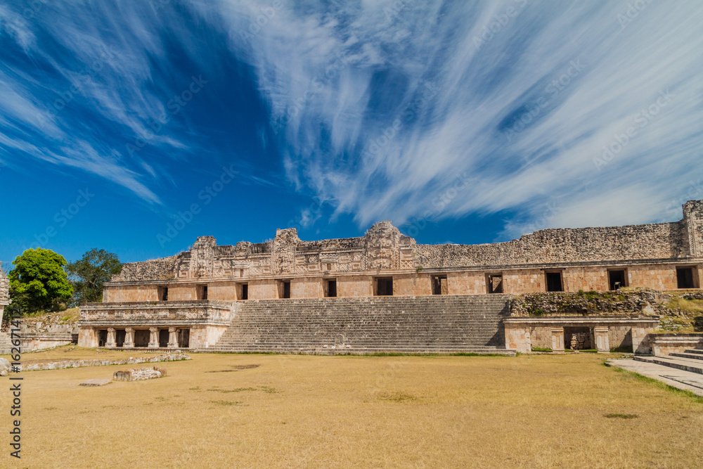 Nun's Quadrangle (Cuadrangulo de las Monjas) building complex at the ruins of the ancient Mayan city Uxmal, Mexico