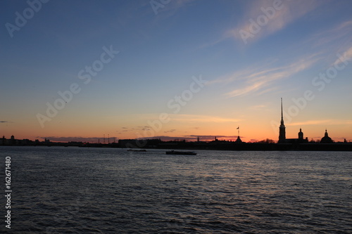 Россия, Санкт-Петербург, Петропавловская крепость на закате