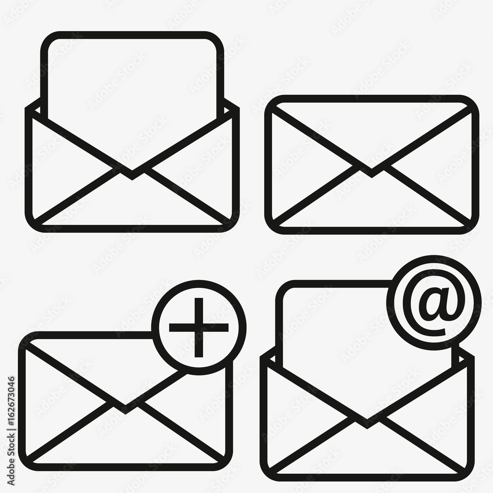 Outline email icon isolated on grey background. Open envelope pictogram.  Line mail symbol for website design, mobile application, ui. Vector  illustration. Eps10 6417311 Vector Art at Vecteezy