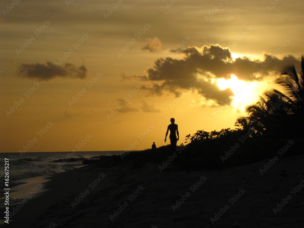 Sunset Stranger on the Beach