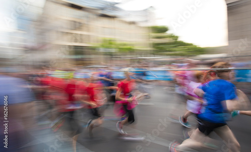 a marathon in motion speed blur