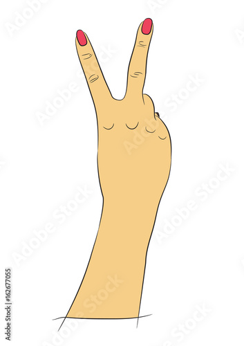 hand, gesture, victory,
