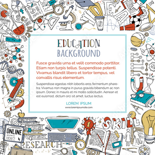 Vector cartoon education background.