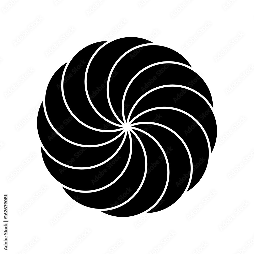 Children wind vane. Black and white simple flat vector illustration.