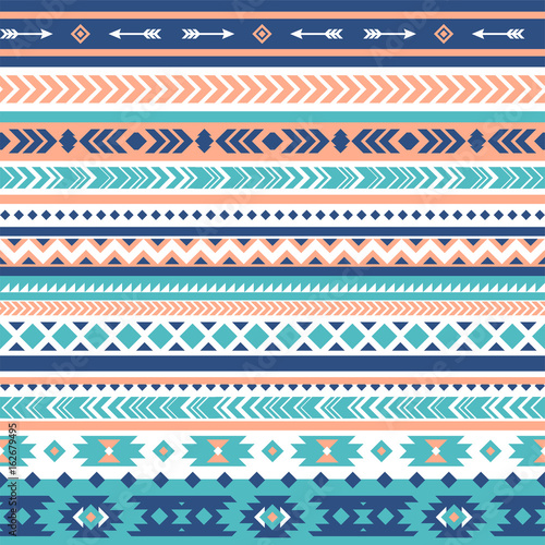 Tribal vector seamless pattern. Aztec abstract geometric art print. Vector background. Wallpaper, cloth design, fabric, paper, cover, textile template