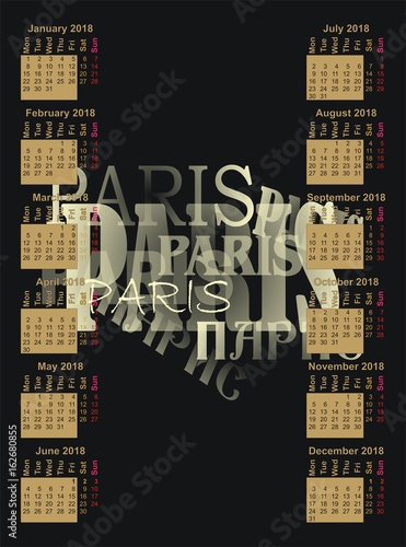 calendar 2018