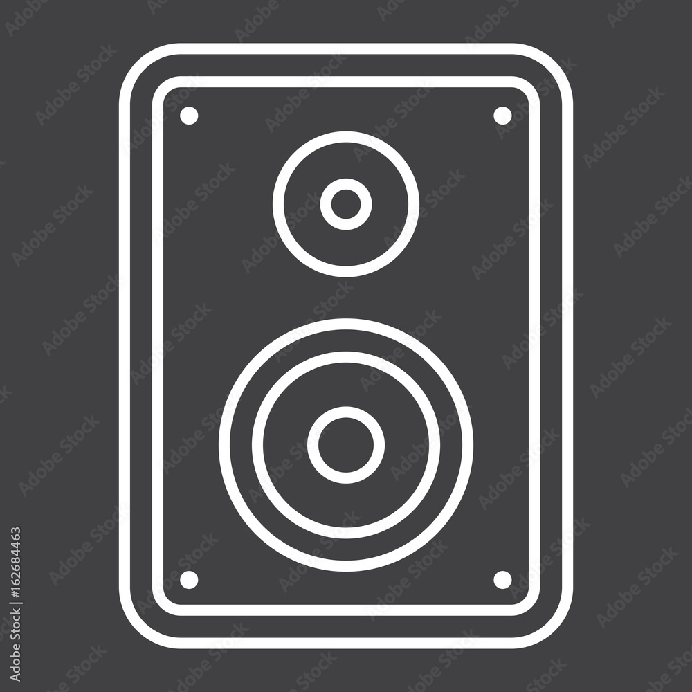Audio Monitor line icon, sound and speaker, vector graphics, a linear pattern on a black background, eps 10. Audio Monitor line icon, sound and speaker, vector graphics, a linear pattern on a black background, eps 10.