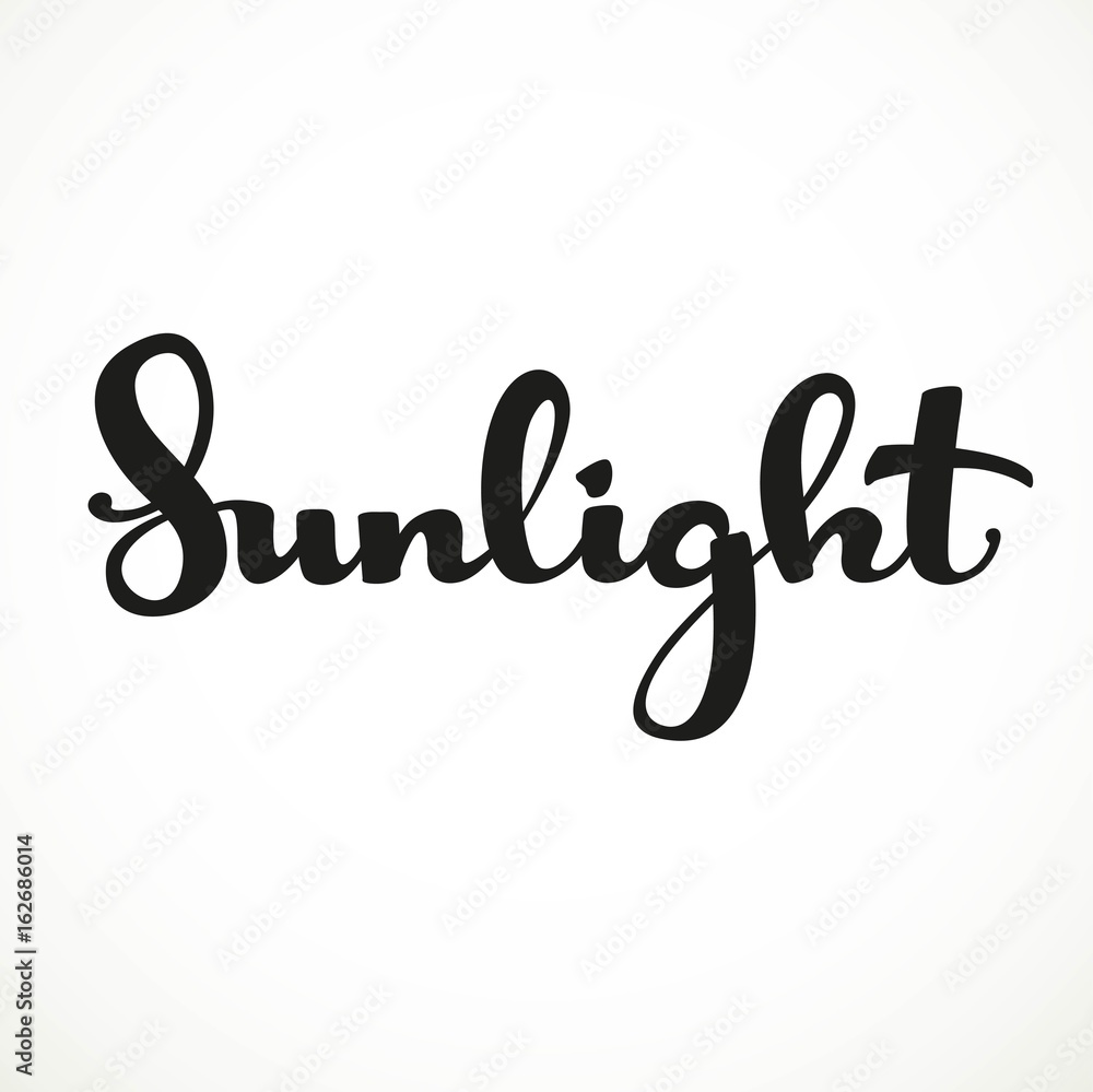 Sunlight calligraphic inscription on a white background Sunlight calligraphic inscription on a white background