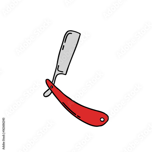 straight razor doodle icon