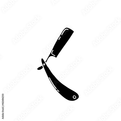 straight razor doodle icon photo