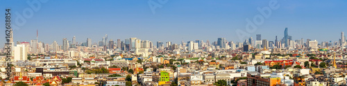 panorama cityscape of Bangkok city skyline , panoramic landscape Thailand