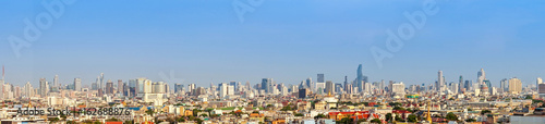 panorama cityscape of Bangkok city skyline   panoramic landscape  Thailand