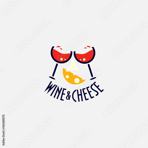 Wine and cheese minimalist label.