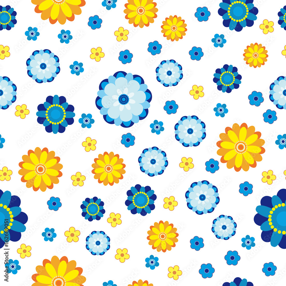 Floral pattern made in flowers on a white background, seamless illustration. Floral pattern made in flowers on a white background, seamless illustration.