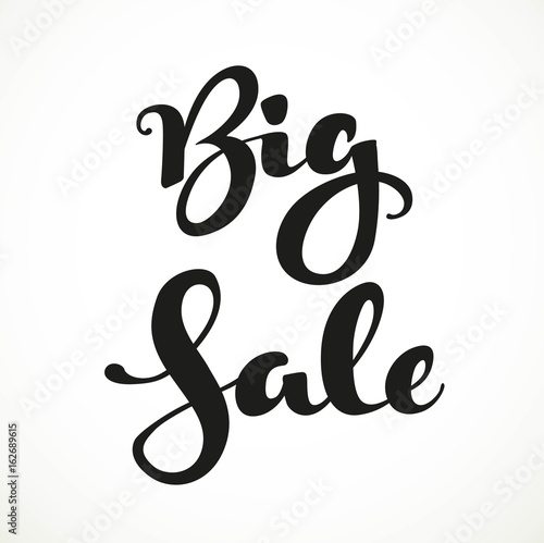 Big sale calligraphic inscription on a white background