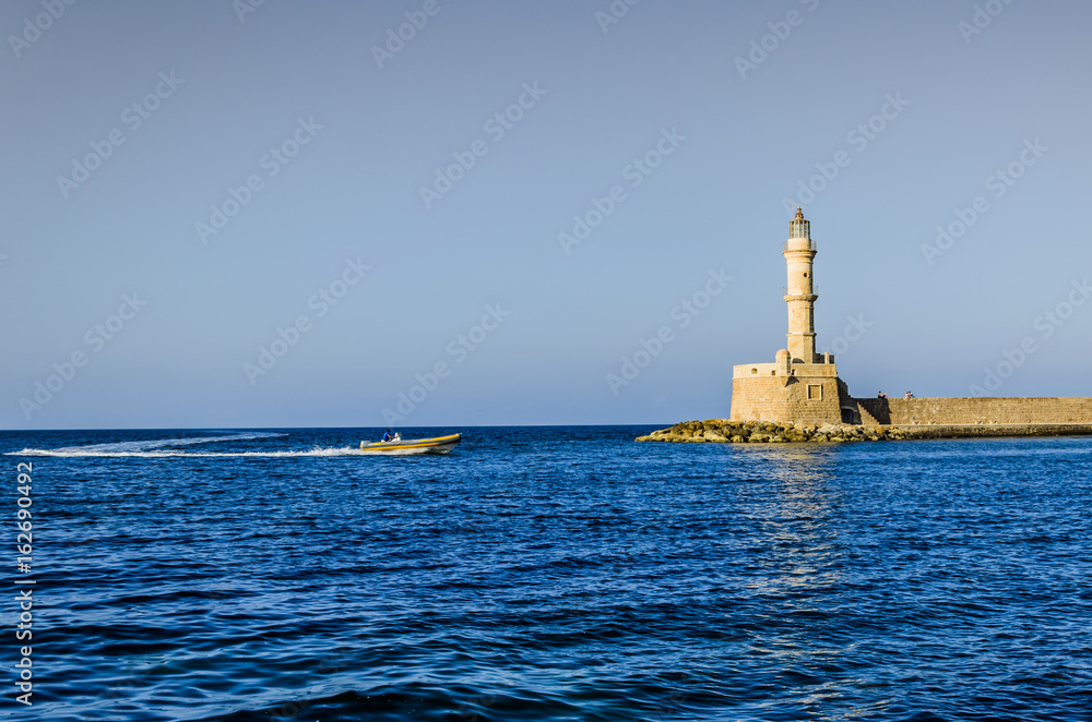 View of the lighthouse of Chania.