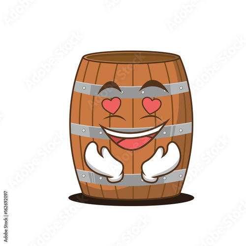 In love barrel character cartoon style
