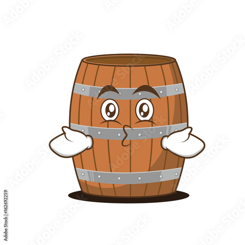 Kissing barrel character cartoon style