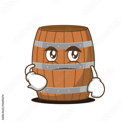 Smirking barrel character cartoon style