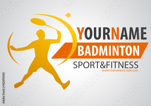 badminton court business brand logo vector sport flat simple illustration art design.