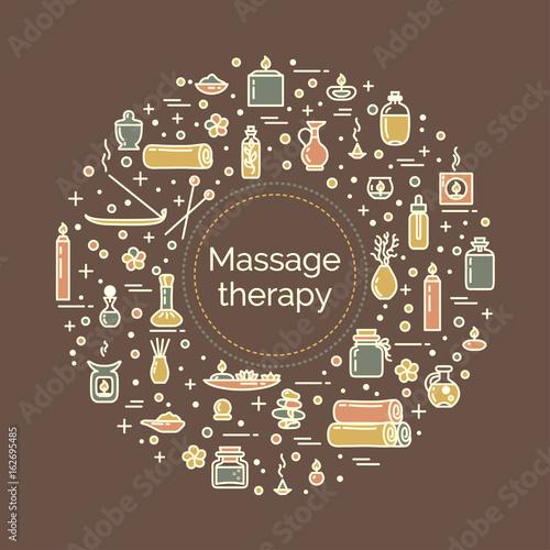 Vector illustration - Massage therapy photo