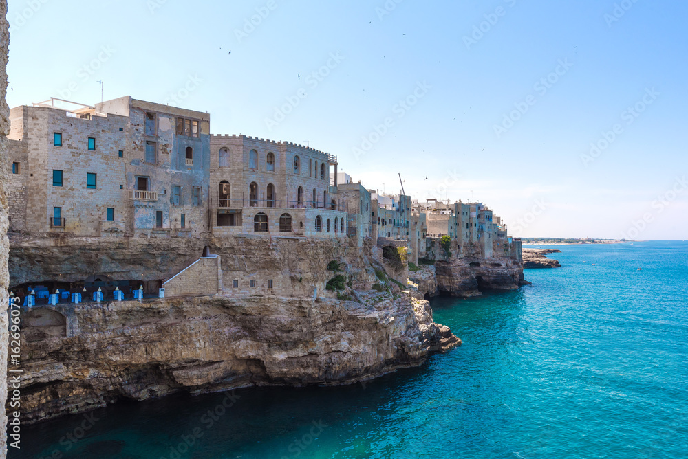 Polignano a Mare (Puglia, Italy) - The famous sea town in province of Bari, southern Italy. The village rises on rocky spur over the Adriatic Sea, and is known tourist attraction.