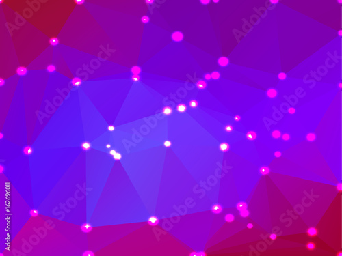 Pink purple blue geometric background with lights