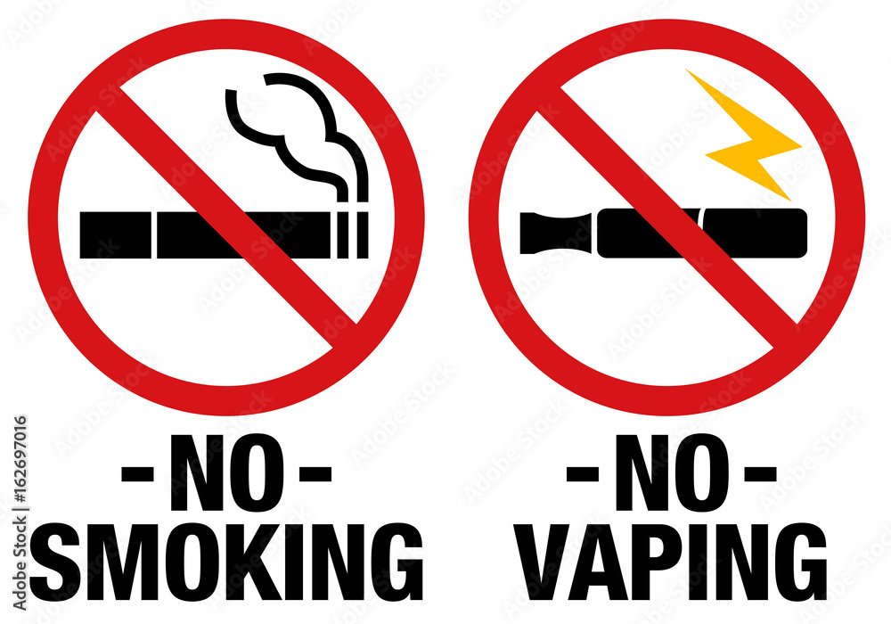 No Smoking including electronic cigarettes sign. No Smoking including electronic cigarettes sign.