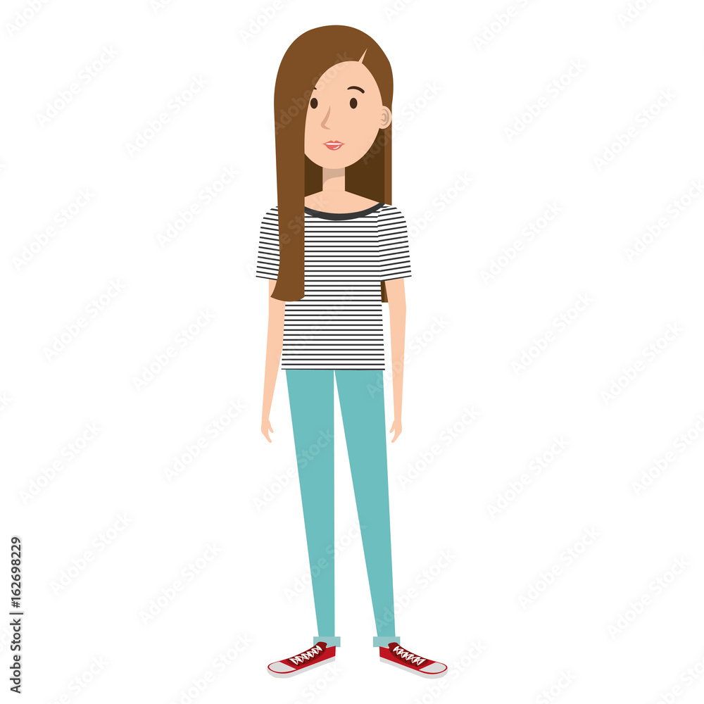 Fototapeta premium beautiful and young woman character vector illustration design