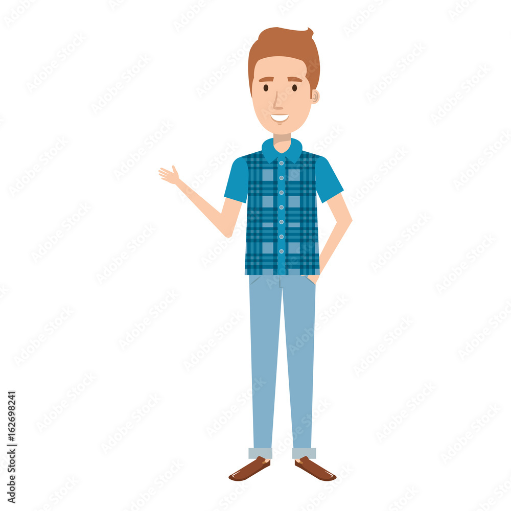 young man model avatar character vector illustration design