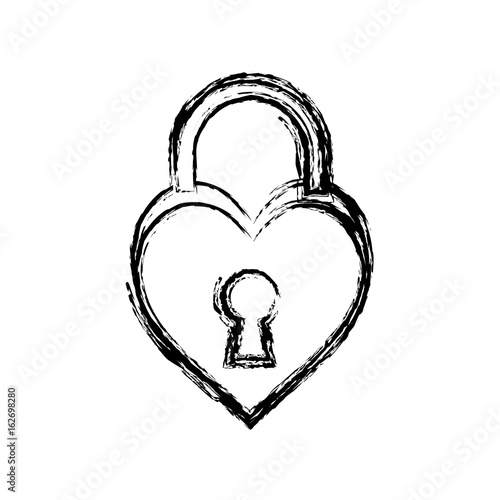 padlock in heart shape icon